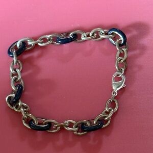 Gold and Black Chain Bracelet